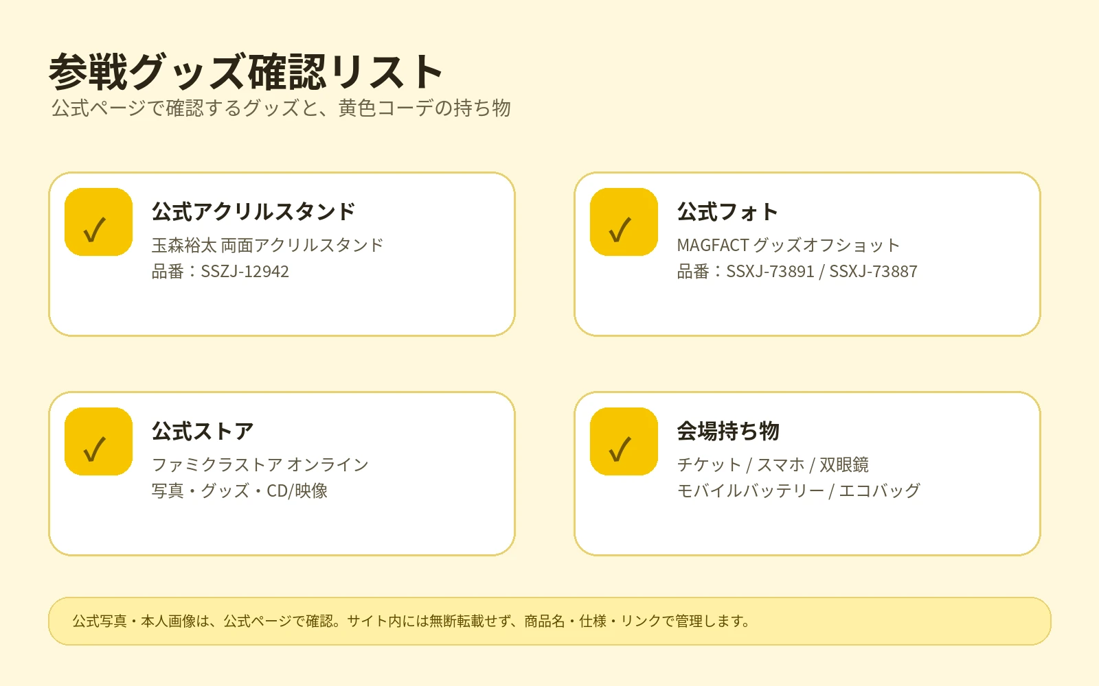 参戦グッズ確認リスト